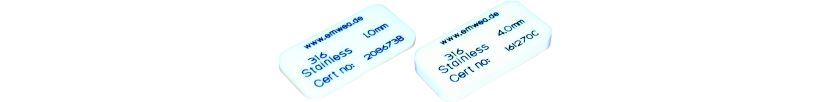 Test cards for metal detectors, PTFE (Teflon®)