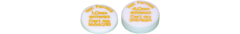 Test discs for metal detectors, PTFE (Teflon®)